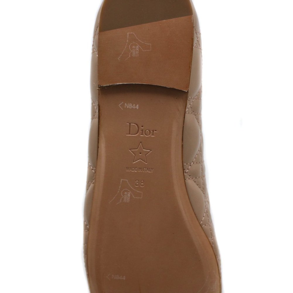13103 - Christian Dior Ballet Flat Nude Quilted Cannage Calfskin Size 38 - Picture 6 of 7